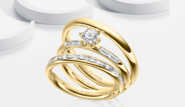 Ring Triset - pulmasõrmused koos kihlasõrmusega