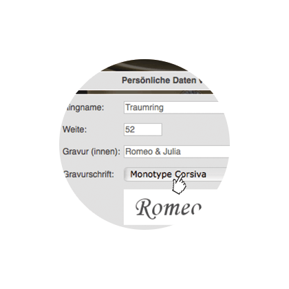Isiklik graveering ja sõrmuse suurus