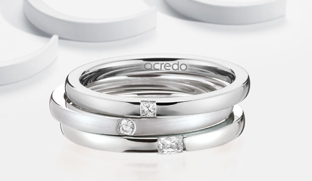Elegantne kollektsioon sõrmuseid, virnastussõrmused | acredo